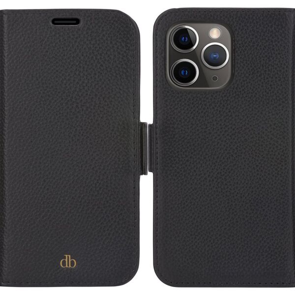 dbramante New York - iPhone 13 Pro 6.1" - Night Black - full grain pebbled leather cover