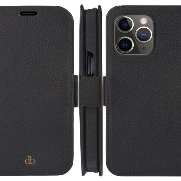 dbramante New York - iPhone 13 Pro 6.1" - Night Black - full grain pebbled leather cover
