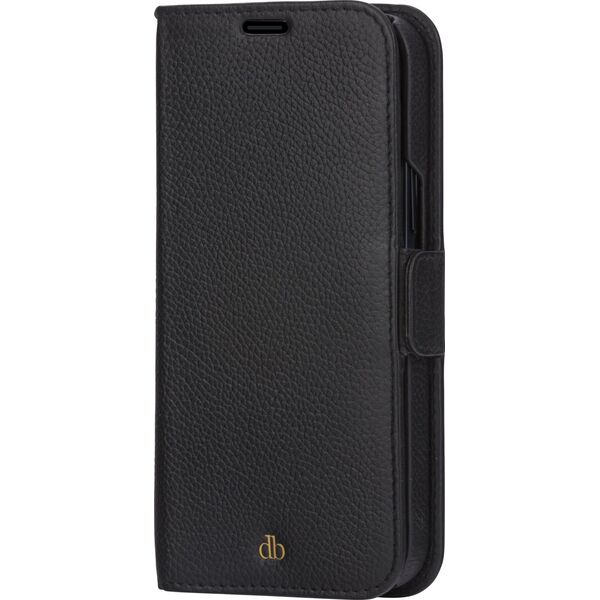 dbramante New York - iPhone 13 Pro 6.1" - Night Black - full grain pebbled leather cover