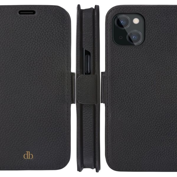 dbramante New York - iPhone 13 6.1" - Night Black - full grain pebbled leather cover
