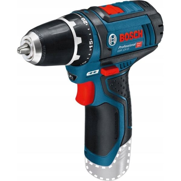 Bosch Professional Cordless screwdriver BOSCH Professional GSR 12V-15, 2 batteries 12V, 2.0 Ah, set of 10 accessories,