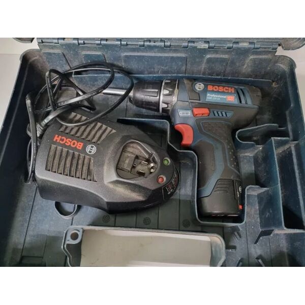 Bosch Professional Cordless screwdriver BOSCH Professional GSR 12V-15, 2 batteries 12V, 2.0 Ah, set of 10 accessories,