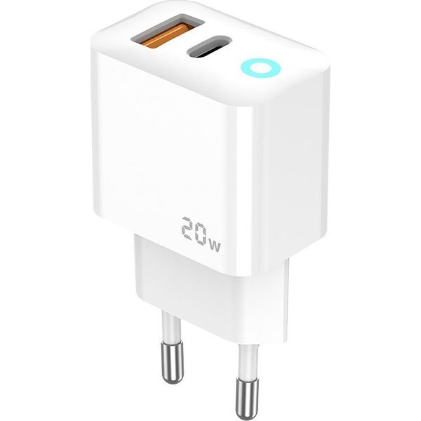Ładowarka Jellico JELLICO ładowarka sieciowa EU11 PD 20W 1xUSB-C + 1xUSB QC3.0 + kabel USB-C - USB-C Biały