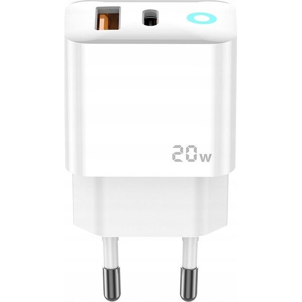 Ładowarka Jellico JELLICO ładowarka sieciowa EU11 PD 20W 1xUSB-C + 1xUSB QC3.0 + kabel USB-C - Lightning Biały