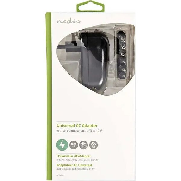 Nedis Nedis ACPA001 adapter zasilający/ inwentor Wewnętrzna 12 W Czarny