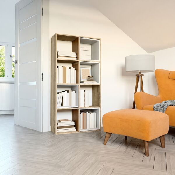 Topeshop REGAŁ KOMOROWY SZAFKA MALAX 2X4 DĄB SONOMA