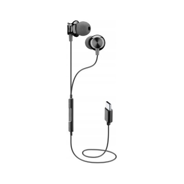 Słuchawki Cellular Line Cellularline USB-C In Ear Kopfhörer mit Mikrofon Schwarz