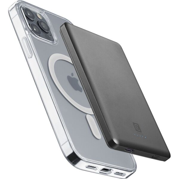 Powerbank Cellular Line Cellularline MagSafe Wireless Power Bank MAG LITE 5000 Gray
