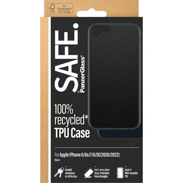 PanzerGlass SAFE. by PanzerGlass TPU Case iPhone 8/7/6s/6/SE -black *BULK