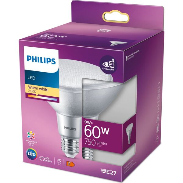 Philips Philips 8719514443402, 9 W, 60 W, E27, 750 lm, 15000 h, Warm white