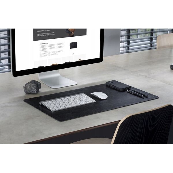 dbramante dbramante1928 Copenhagen - Desk Mat - Medium - Black, Black, Leather, Non-slip base