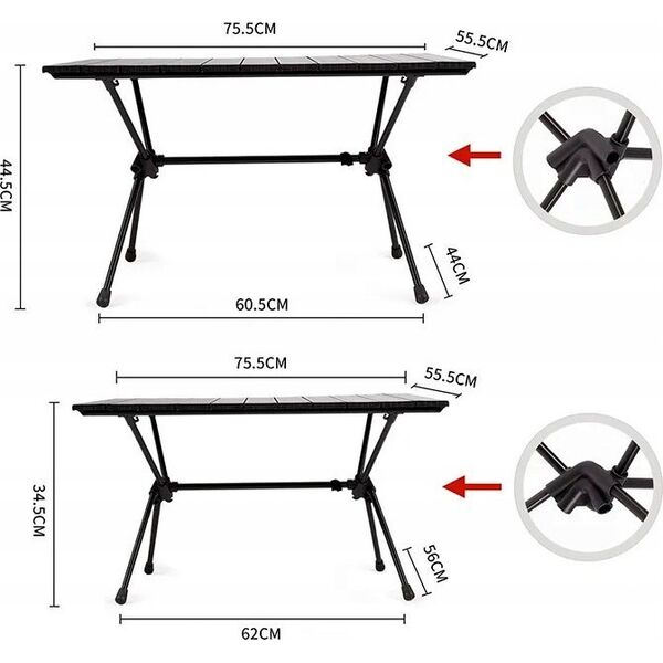 Naturehike Stolik turystyczny aluminium folding table ft11 cnh22ju037-black NATUREHIKE