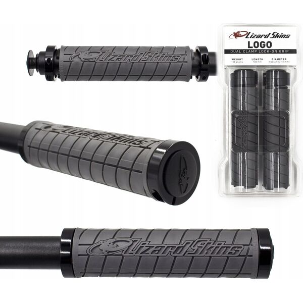 Lizard Skins Chwyty kierownicy LIZARDSKINS Dual-Clamp Lock-On LOGO - Graphite (NEW)