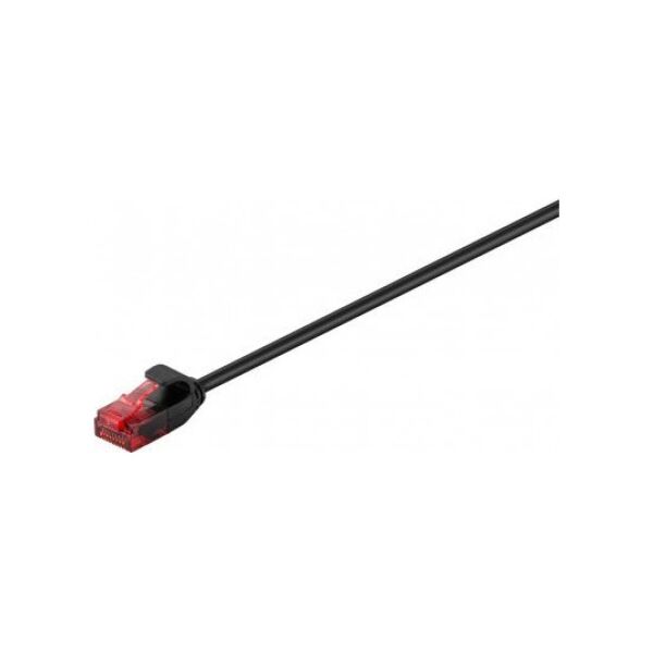 Triton CAT 6Smukły kabel połączeniowy,U/UTP, Czarny - Długość kabla 10 m