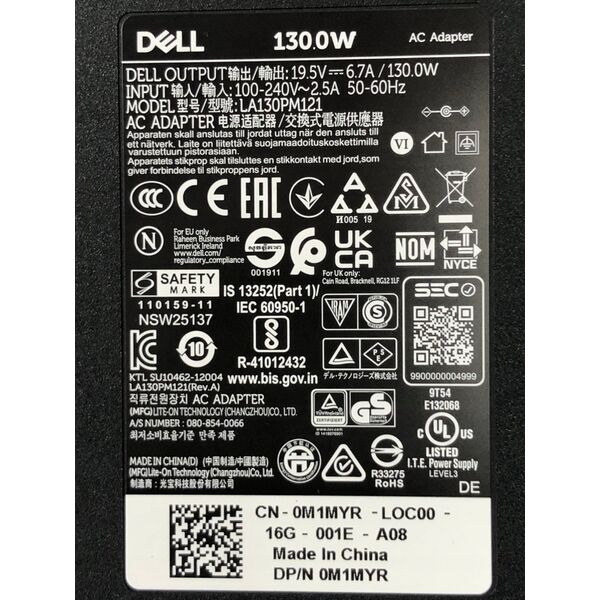 Zasilacz do laptopa Dell AC Adapter, 130W, 19.5V, 3