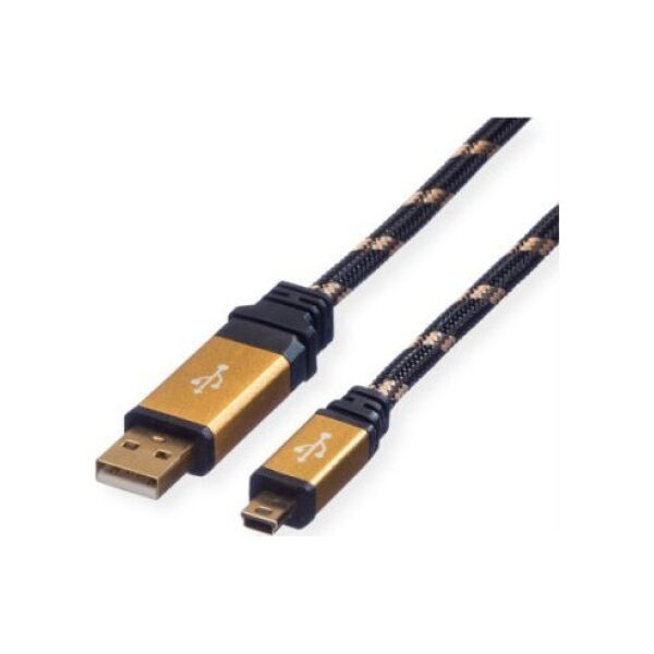 Kabel USB Triton Kabel ROLINE GOLD USB 2.0, typ A - 5-pin Mini, 3 m