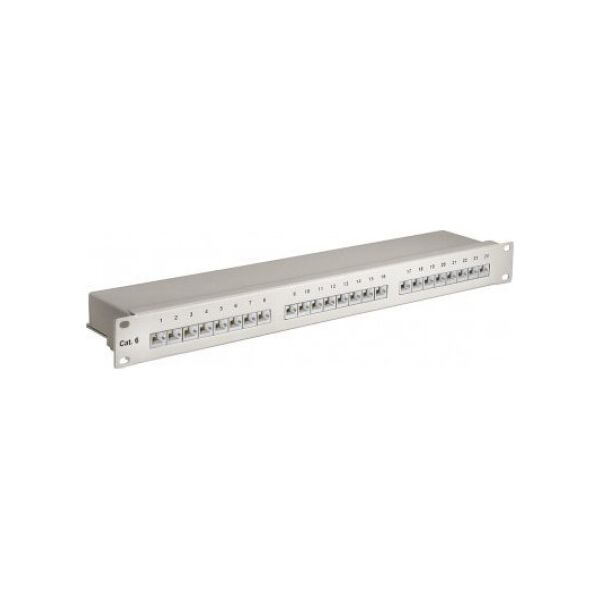 Triton CAT 6 panel krosowy 19-calowy (48,3 cm), 24 porty - Wersja kolorystyczna Szary