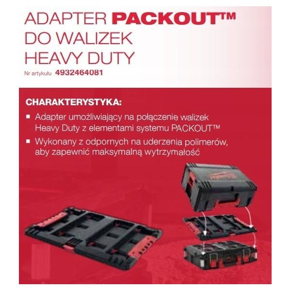 Milwaukee Adapter for HD tool boxes MILWAUKEE PACKOUT