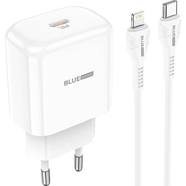 Ładowarka Blue Power BLUE POWER ŁADOWARKA SIECIOWA BBN3 QC 20W + KABEL LIGHTNING BIAŁY