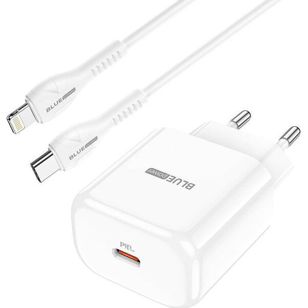 Ładowarka Blue Power BLUE POWER ŁADOWARKA SIECIOWA BBN3 QC 20W + KABEL LIGHTNING BIAŁY