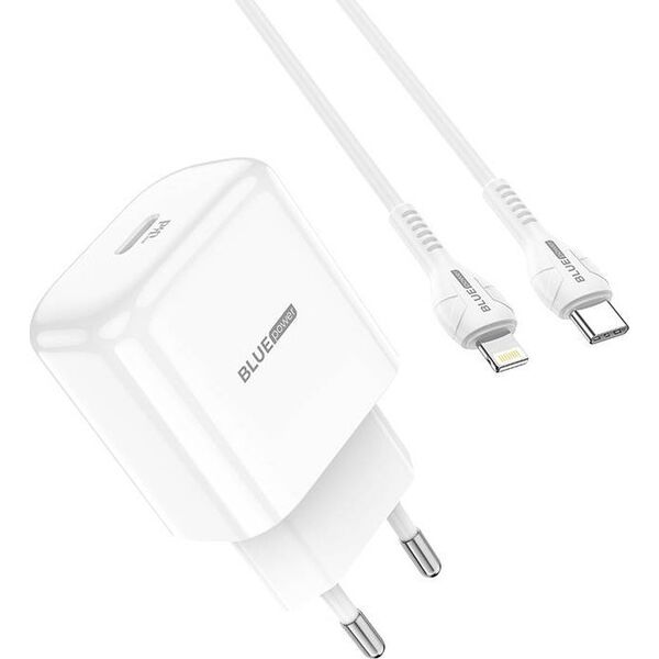 Ładowarka Blue Power BLUE POWER ŁADOWARKA SIECIOWA BBN3 QC 20W + KABEL LIGHTNING BIAŁY
