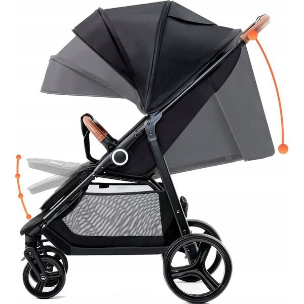 Wózek KinderKraft Sportinis vežimėlis Kinderkraft Grande Plus, Black