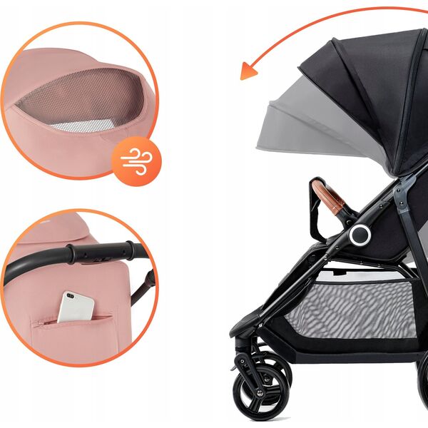Wózek KinderKraft Sportinis vežimėlis Kinderkraft Grande Plus, Black