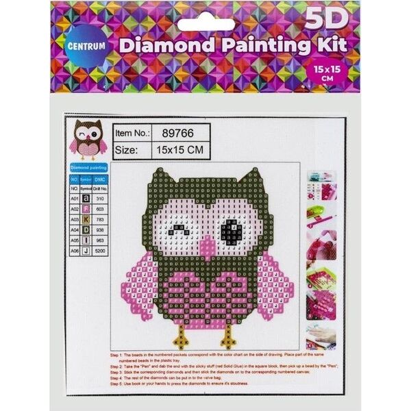 Norimpex Diamentowa mozaika 5D - Sowa 15x15 89766