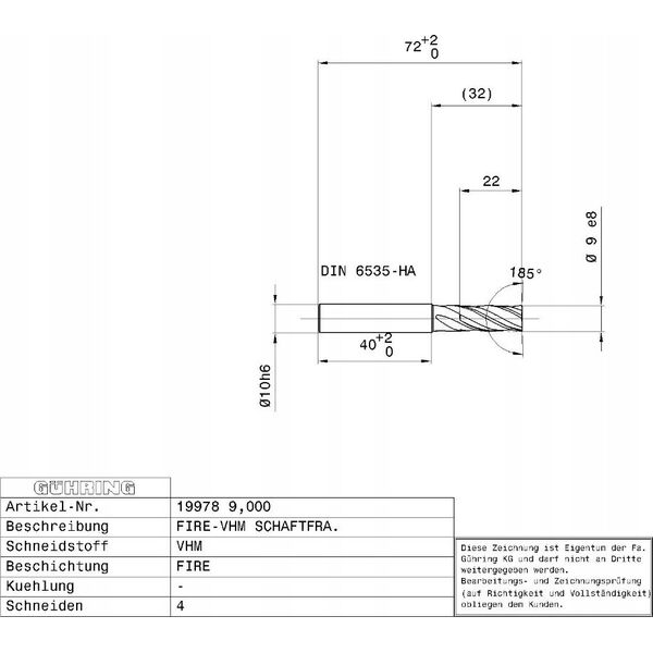 Ghring Carbide milling cutter GUHRING HA 14.0 mm