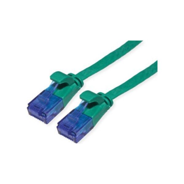 Value Kabel krosowy UTP VALUE, kat. 6A (klasa EA), bardzo płaski, zielony, 0,5 m