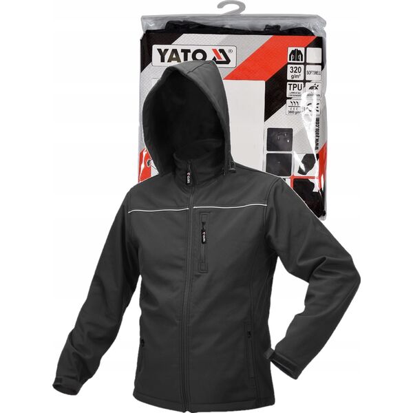 Kurtka męska Yato YT.SOFTSHELL JACKET WITH HOOD. BLACK SIZE. S