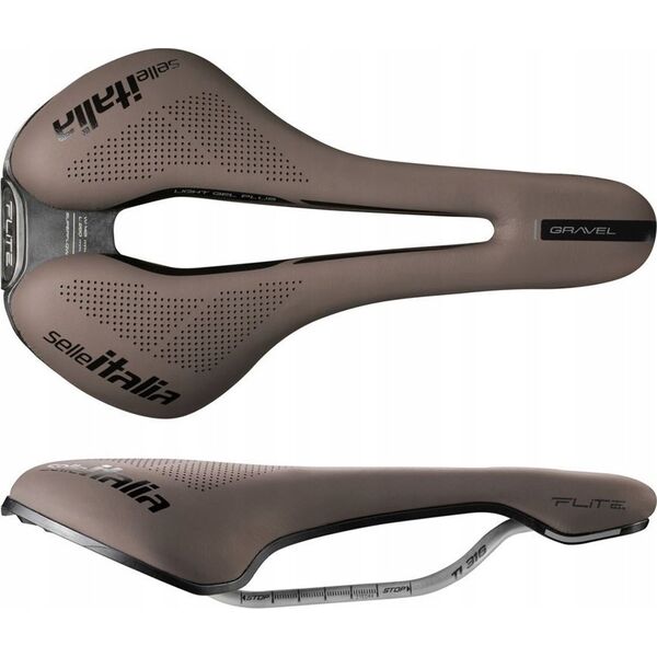 Selle Italia Siodło SELLE ITALIA FLITE BOOST GRAVEL TI316, Superflow L (id match - L3), TI 316 Rail, Fibra-Tek, Light Gel, 232g, Brązowe (NEW)