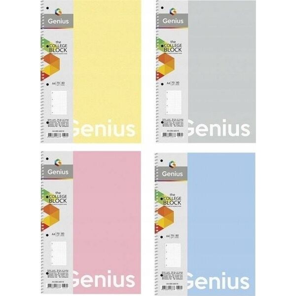 Teka Kołozeszyt A4/80K kratka Touch Pastel (5szt)