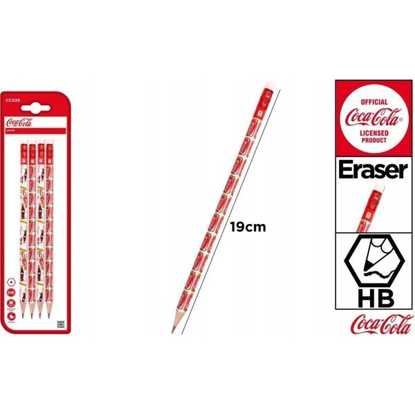 Teka Ołówek HB z gumk± Coca-Cola 4szt