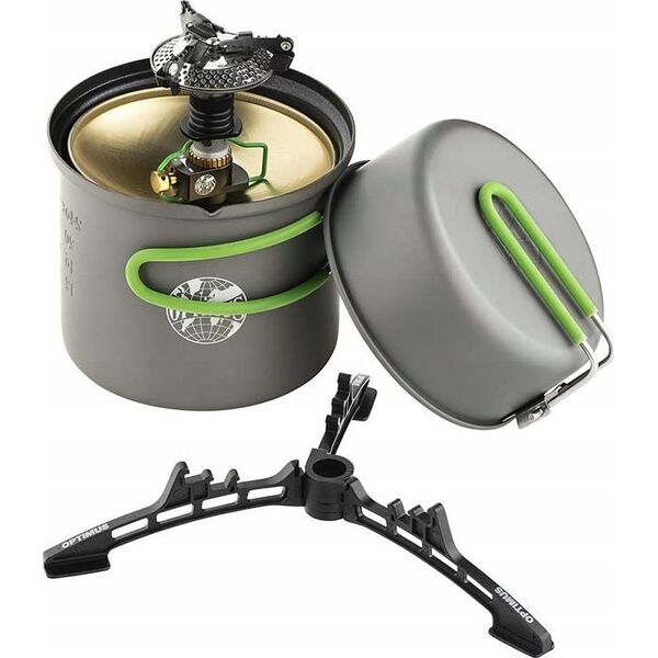 Optimus Optimus Crux Weekend cooking system, gas cooker (black/grey, with Weekend cooking set)