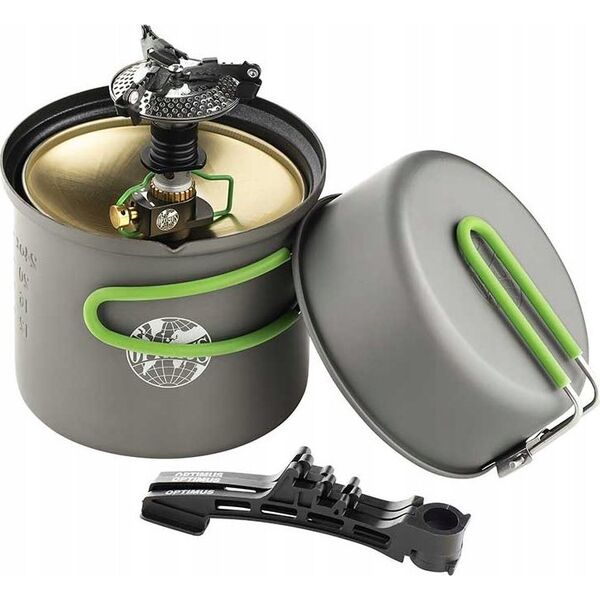 Optimus Optimus Crux Weekend cooking system, gas cooker (black/grey, with Weekend cooking set)