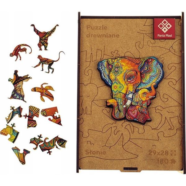 Teka Puzzle drewniane A3 - Słonie