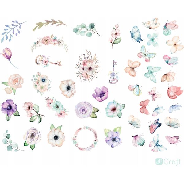 Teka Kształty papierowe boho flowers&butterflies 50szt
