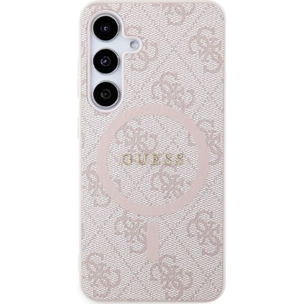 Guess Guess GUHMS24SG4GFRP S24 S921 różowy/pink hardcase 4G Collection Leather Metal Logo MagSafe