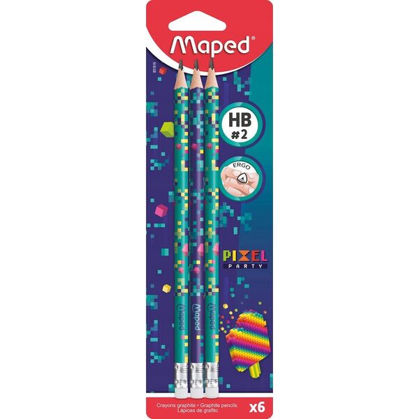 Teka Ołówek z gumk± Pixel HB 6szt MAPED