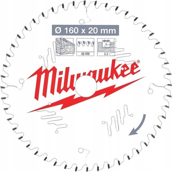 Milwaukee MILWAUKEE CIRCULAR SAW 160x20x2.2x48z WOOD - CLEAN CUTTING CSB P W