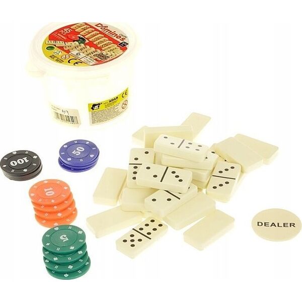 Teka Domino w wiaderku z żetonami 45el