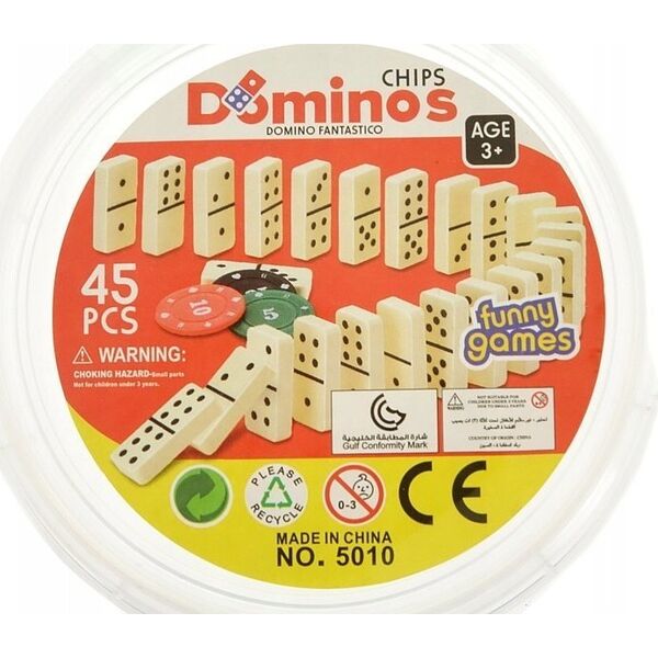 Teka Domino w wiaderku z żetonami 45el