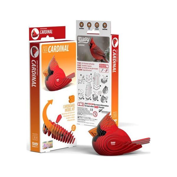 Fat Brain Toys Ptak Kardynał Szkarłatny Eugy. Eko Układanka 3D