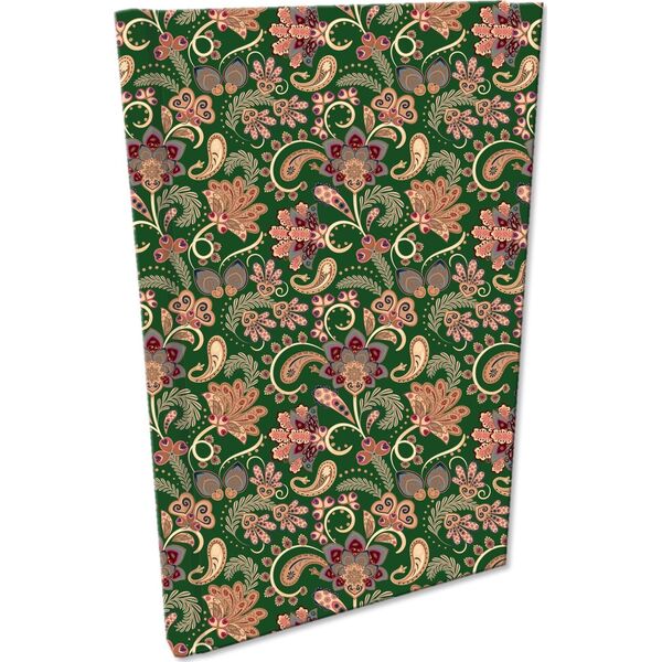 Bee-bee Notes A5 kratka Soft Touch Paisley Kwiaty green