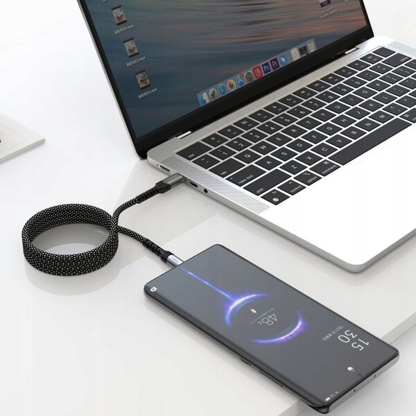 Kabel USB Swissten Magnetic Data Cable Self-Winding USB-C / Lightning 1 M