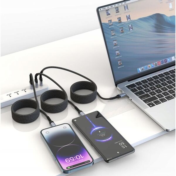Kabel USB Swissten Magnetic Data Cable Self-Winding USB-C / USB-C 1 M