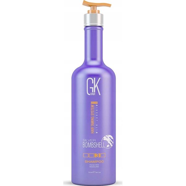 GK HAIR (Global Keratin) Global Keratin,  Silver Bombshell, Hair Shampoo, For Neutralisation Of Yellow Tones, 710 ml For Women
