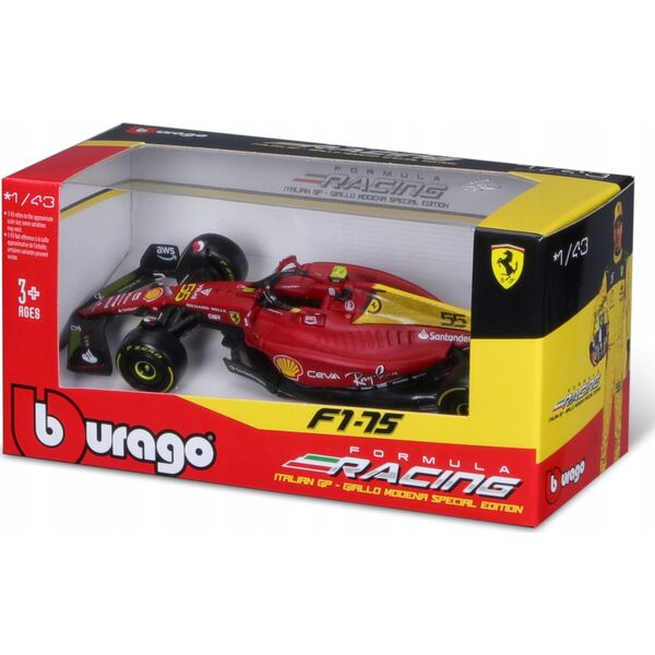 Bburago Ferrari Racing F1-75 Italian GP 2022 #55 BBURAGO