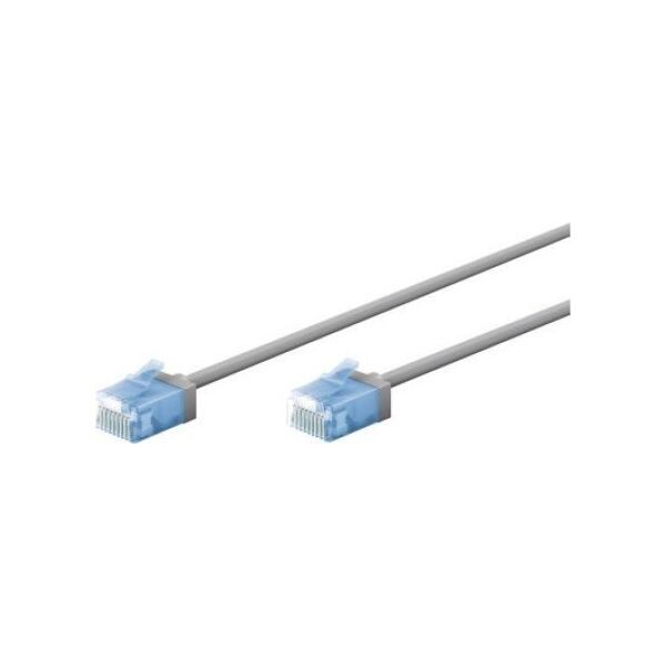 Goobay Ultra-elastyczny CAT 6A kabel krosowy, slim, U/UTP, szary - Długość kabla 10 m